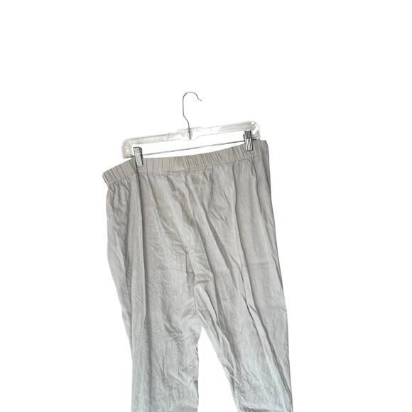 J. Jill Linen Stretch Light Gray Lagenlook Coastal Grandma Cropped Pants Large - Picture 6 of 12